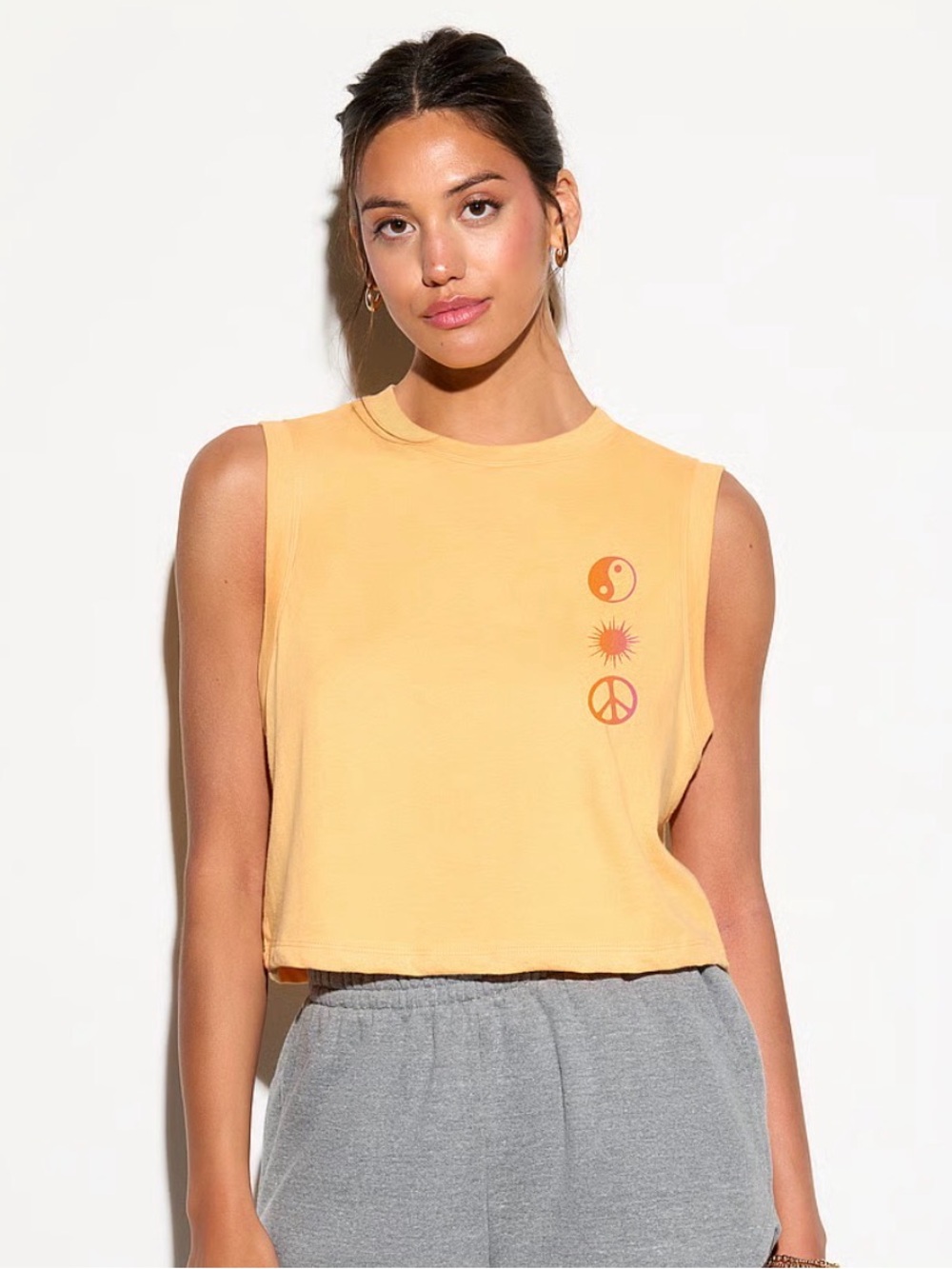 Crawford Icons Crop Tank in Sorbet